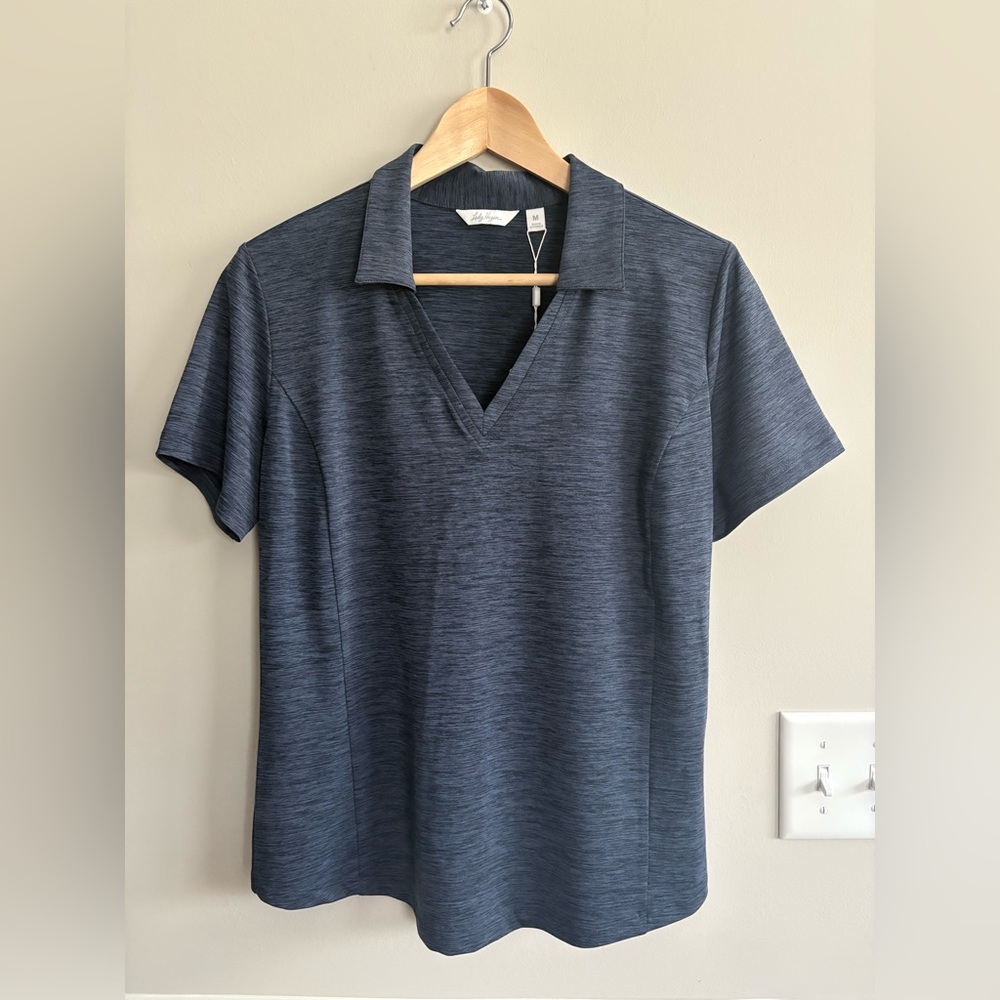 Lady Hagen short sleeve collared Navy Blue Polo Golf shirt Size Missy Medium